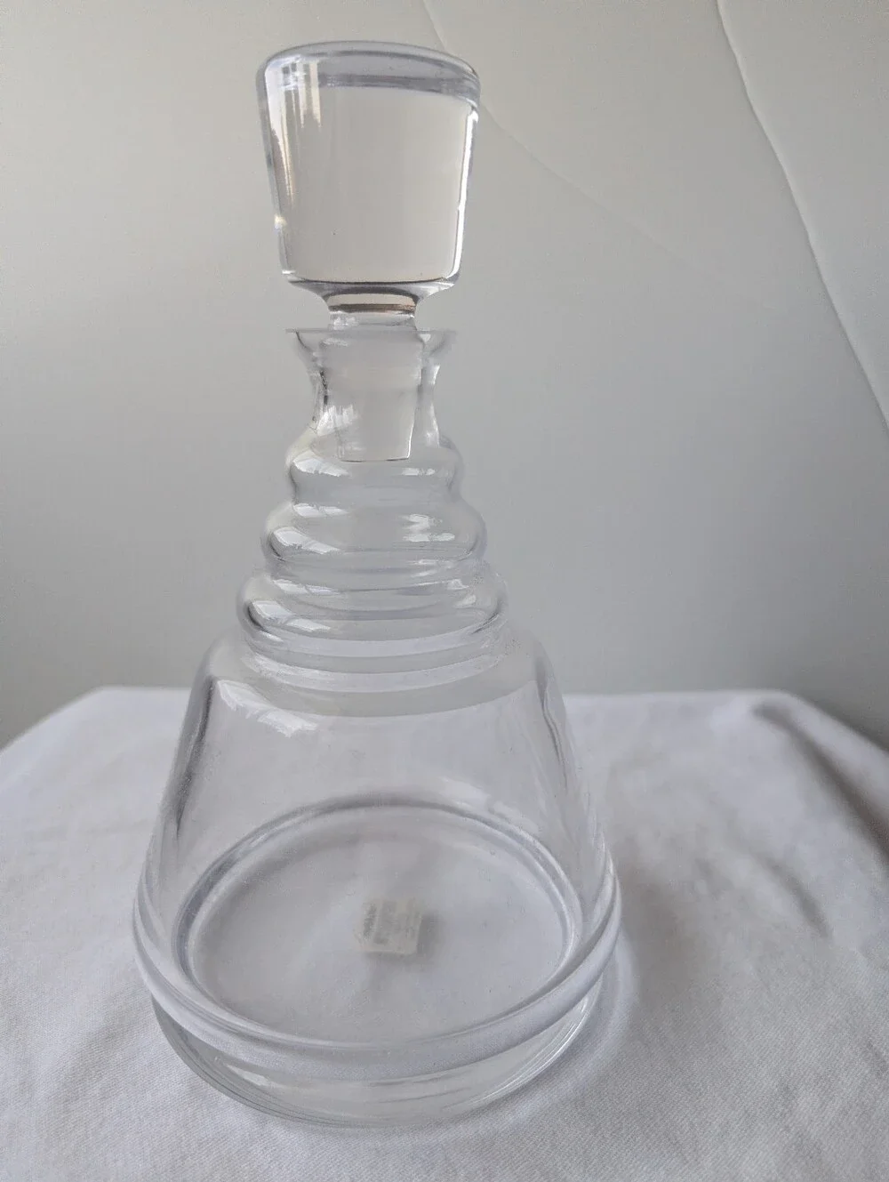Crate&Barrel Krosno Poland Glass Wells Decanter with Stopper